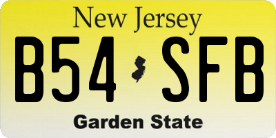 NJ license plate B54SFB