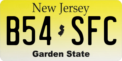 NJ license plate B54SFC