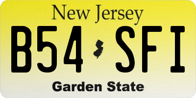 NJ license plate B54SFI