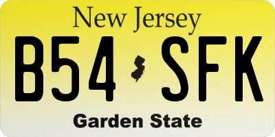 NJ license plate B54SFK