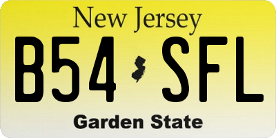 NJ license plate B54SFL