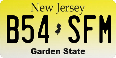 NJ license plate B54SFM