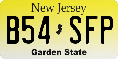 NJ license plate B54SFP