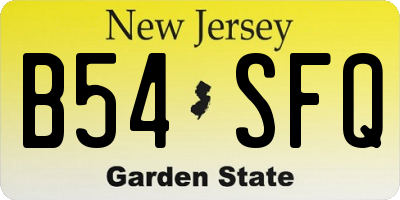 NJ license plate B54SFQ