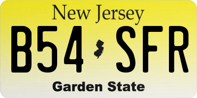 NJ license plate B54SFR