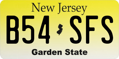 NJ license plate B54SFS