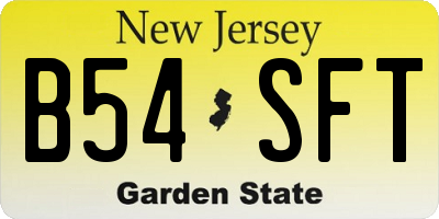 NJ license plate B54SFT