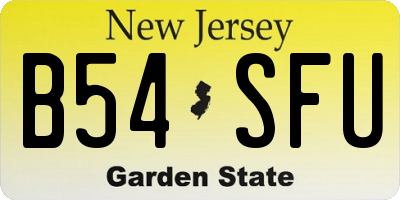 NJ license plate B54SFU