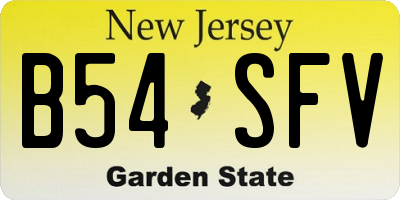 NJ license plate B54SFV