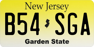 NJ license plate B54SGA