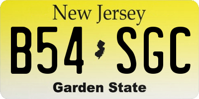 NJ license plate B54SGC