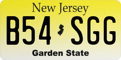 NJ license plate B54SGG