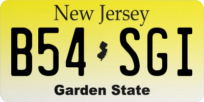 NJ license plate B54SGI