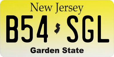 NJ license plate B54SGL