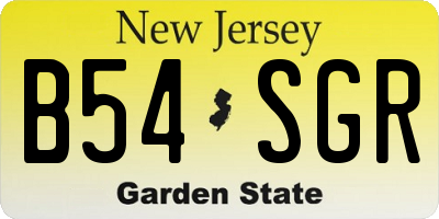 NJ license plate B54SGR