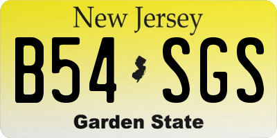 NJ license plate B54SGS