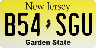 NJ license plate B54SGU