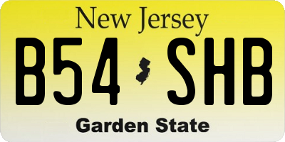 NJ license plate B54SHB