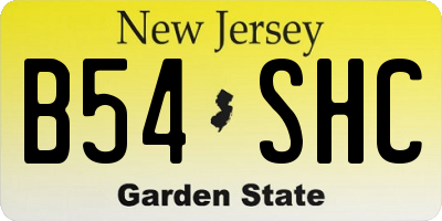 NJ license plate B54SHC