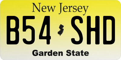 NJ license plate B54SHD
