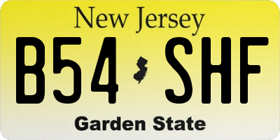 NJ license plate B54SHF
