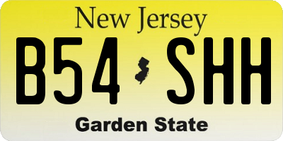 NJ license plate B54SHH
