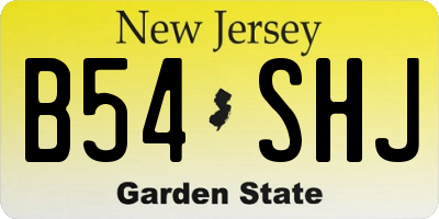 NJ license plate B54SHJ