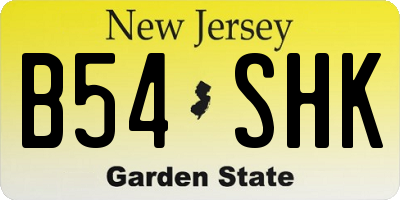 NJ license plate B54SHK