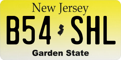 NJ license plate B54SHL