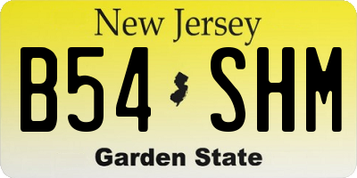 NJ license plate B54SHM