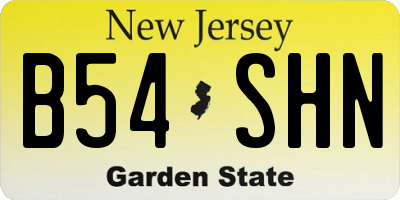 NJ license plate B54SHN