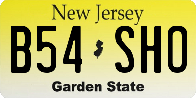 NJ license plate B54SHO