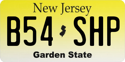 NJ license plate B54SHP