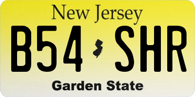 NJ license plate B54SHR
