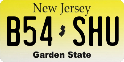 NJ license plate B54SHU
