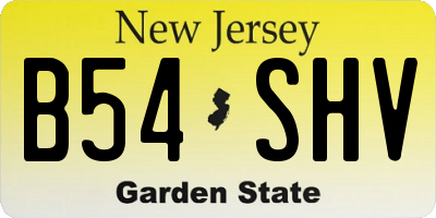 NJ license plate B54SHV