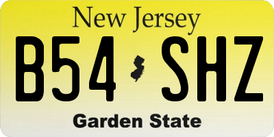 NJ license plate B54SHZ