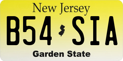 NJ license plate B54SIA