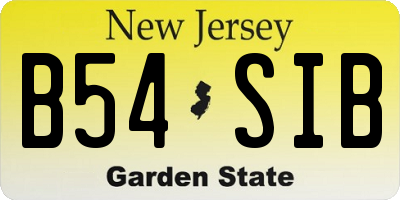 NJ license plate B54SIB