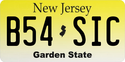 NJ license plate B54SIC