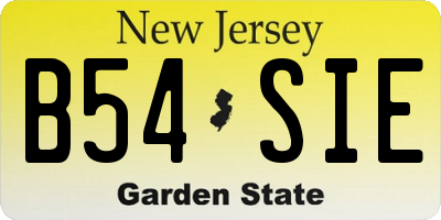 NJ license plate B54SIE