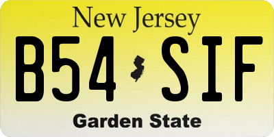 NJ license plate B54SIF