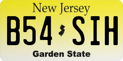NJ license plate B54SIH