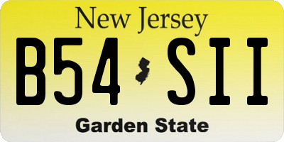 NJ license plate B54SII