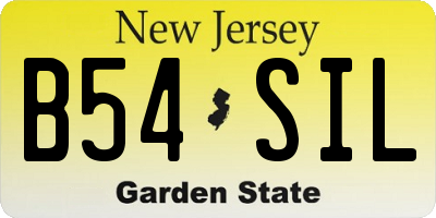 NJ license plate B54SIL