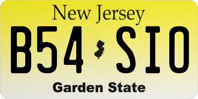 NJ license plate B54SIO