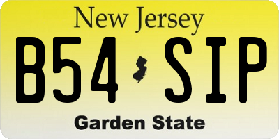 NJ license plate B54SIP
