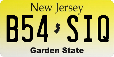 NJ license plate B54SIQ