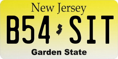 NJ license plate B54SIT