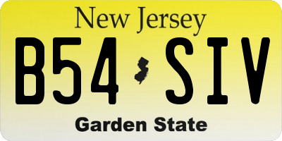 NJ license plate B54SIV